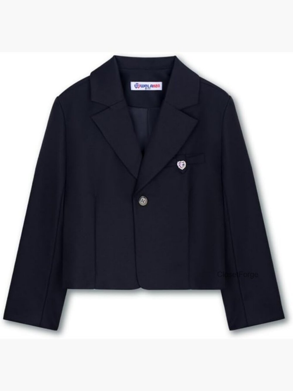 Girls Blazer Jacket – Classic Tailored Suit Coat with Soft Lining, Long Sleeve